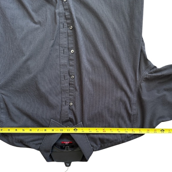 Van Heusen Shirts Mens Long Sleeve Button Down Striped Grey XL 2 pack - Picture 11 of 13